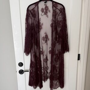 Lane Bryant lace cardigan in deep burgundy 18/20